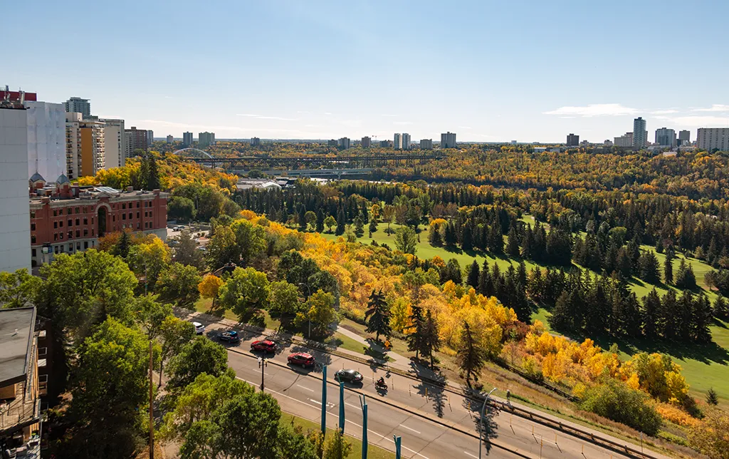 A view over the Edmonton river valley in Autumn.